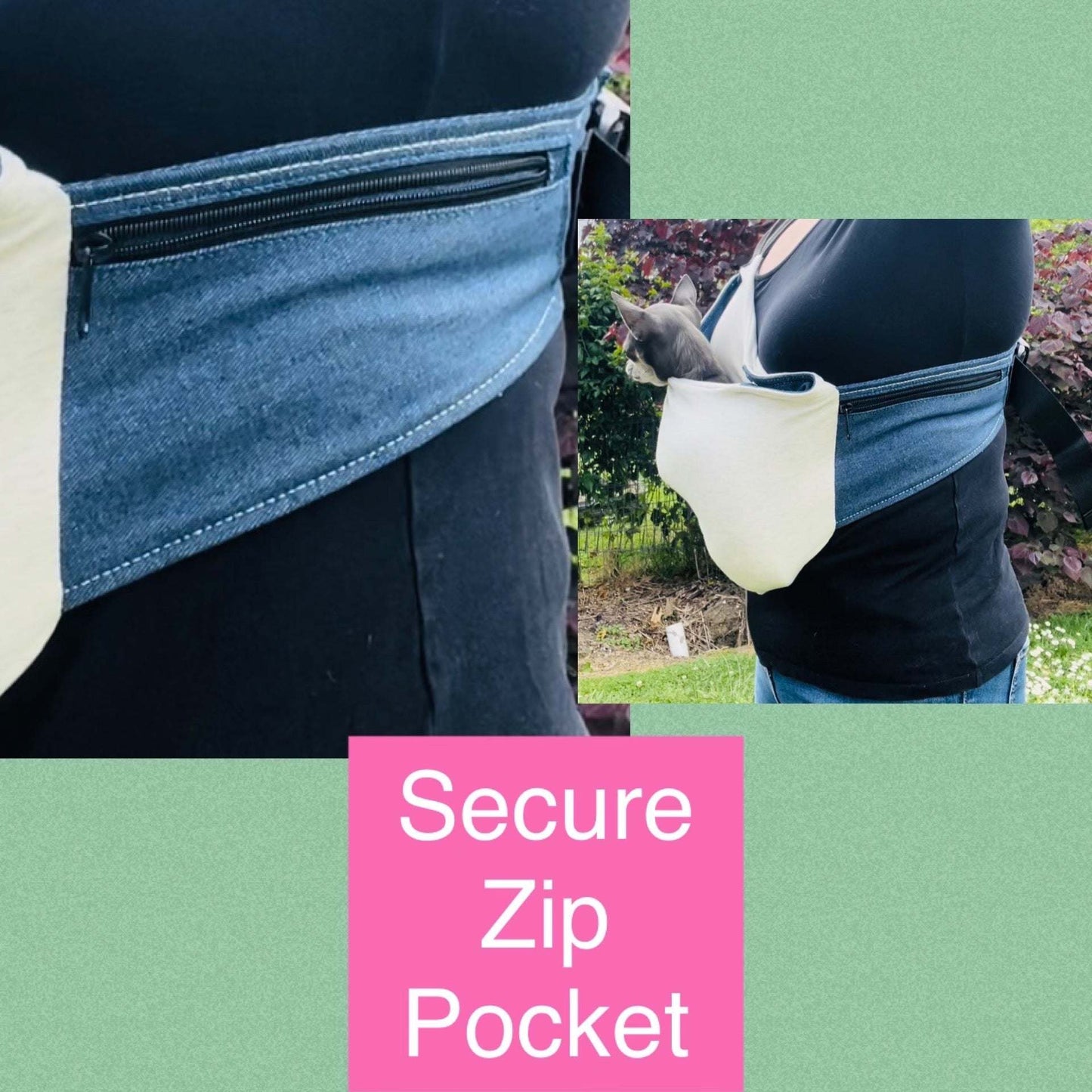 Chihuahua sling carrier Pet Sling Carrier Pocket Pooch- Ultimate Stylish Comfy Solution.