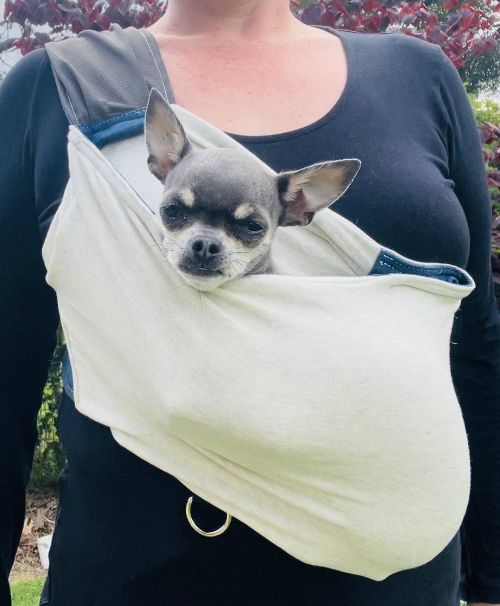 chihuahua Sling Carrier Pocket Pooch- Ultimate Stylish Comfy Solution.