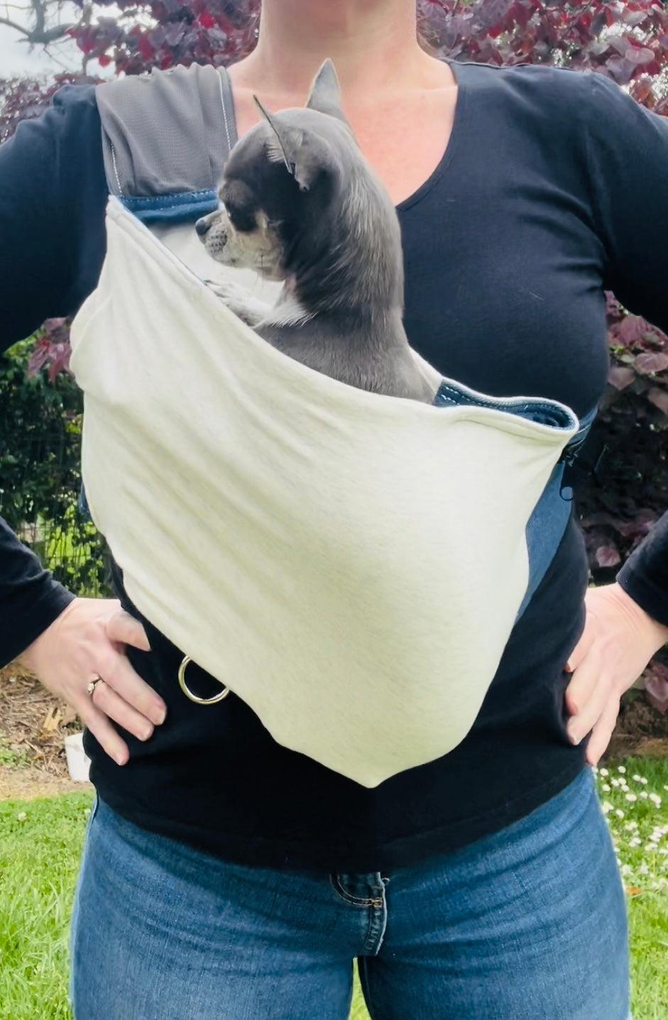 Chihuahua sling carrier Pet Sling Carrier Pocket Pooch- Ultimate Stylish Comfy Solution.