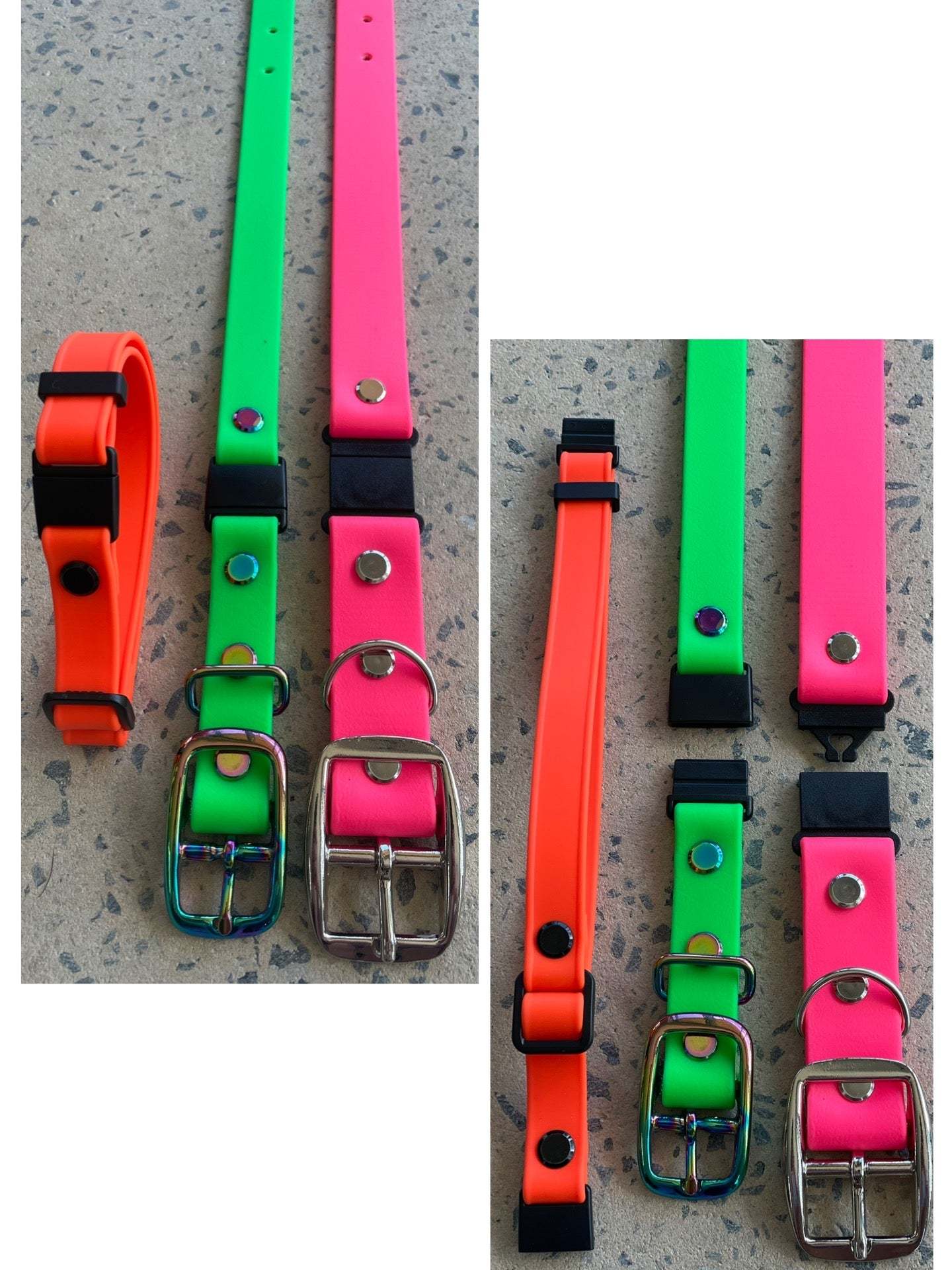 Waterproof Safety Breakaway ID Collar, Biothane Collar for dogs, vibrant colors.