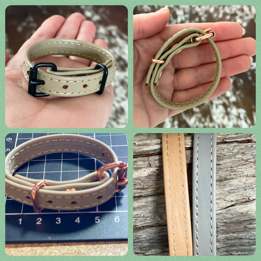 Leather puppy collar by Pocket Pooch, custom made to size