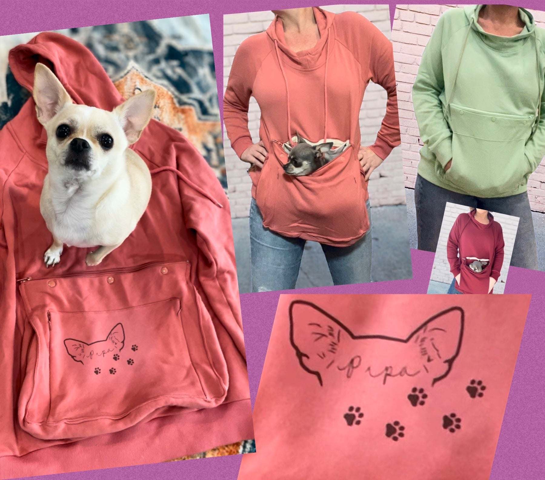 chihuahua Pocket Hoodie pet pocket hoodie