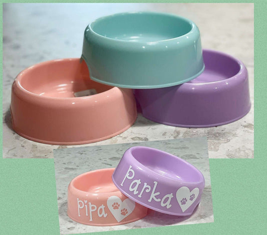 Personalised Plastic Pooch Bowl for Special Mealtime